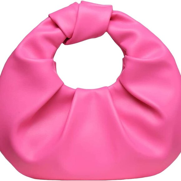 Handbags - Women's Ruched PU Leather Hobo Handbag Clutch Purse